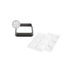 SILIKOMART Kit Moule Silicone 6 Tartelettes Carrées 80mm Professional Sale