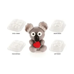 SILIKOMART Kit Moules Chocolat Koala en PVC 15,5 cm x H 16 cm (x4) Professional Clearance