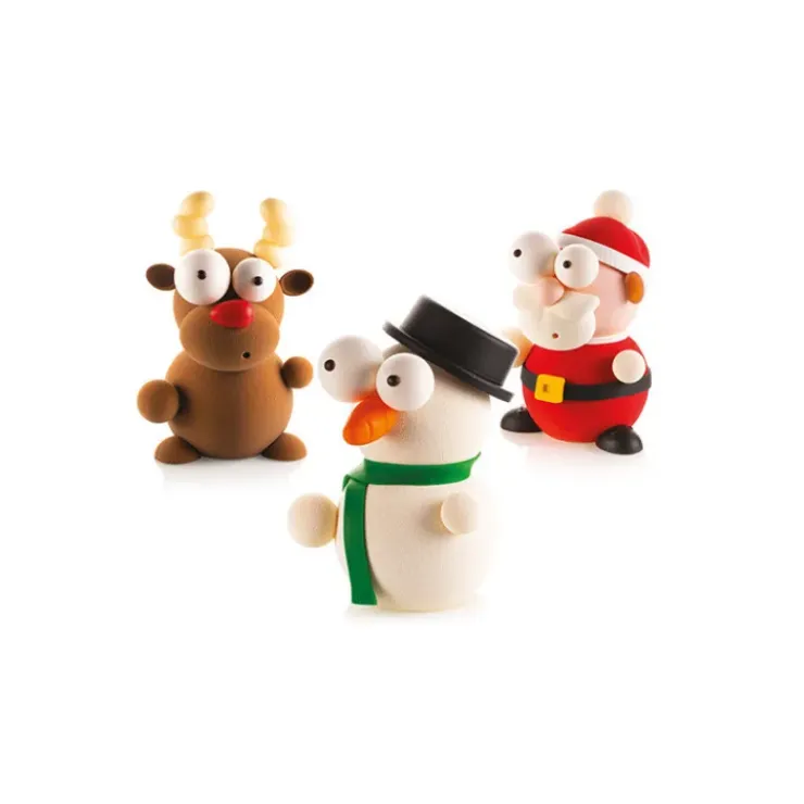 SILIKOMART Kit Moules Chocolat Père Noël en PVC 18,8 cm x H 24,8 cm (x5) Professional Hot