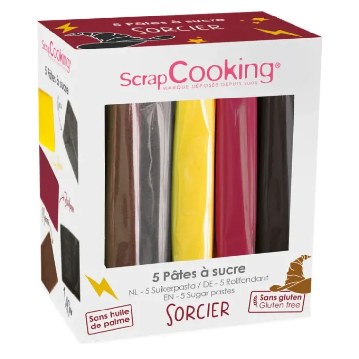 SCRAPCOOKING Kit Pâte à sucre Sorcier 5 x 80 g Best