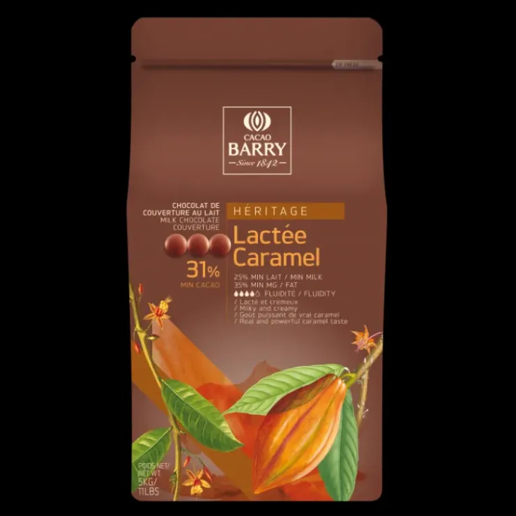 BARRY Lactée Caramel, Pistoles Chocolat Couverture 31,1 % 1 kg Best