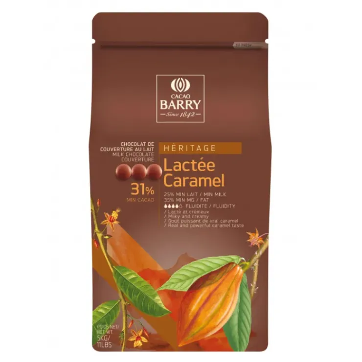 BARRY Lactée Caramel, Pistoles Chocolat Couverture 31% 5 kg Hot