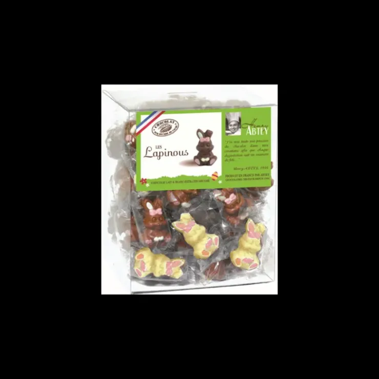 ABTEY Lapin Décoré Chocolat Lait et Blanc 10g x45 Discount