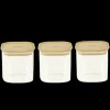 PEBBLY Lot 3 Boîtes de Conservation en Verre et Bambou Carré 800 ml Online