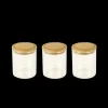 PEBBLY Lot 3 Pots à Épices en Verre et Bambou 190 ml Discount