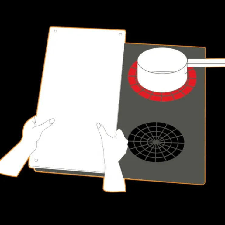 PEBBLY Lot 2 Protections Plaque de Cuisson en Verre Noir Best