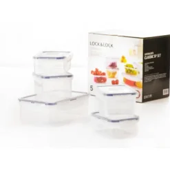 LOCK AND LOCK Lot de 5 Boîtes de Conservation Plastique 350 ml - 470 ml - 1 L Clearance
