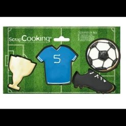 SCRAPCOOKING Lot de 4 Emporte-Pièces Inox Football New