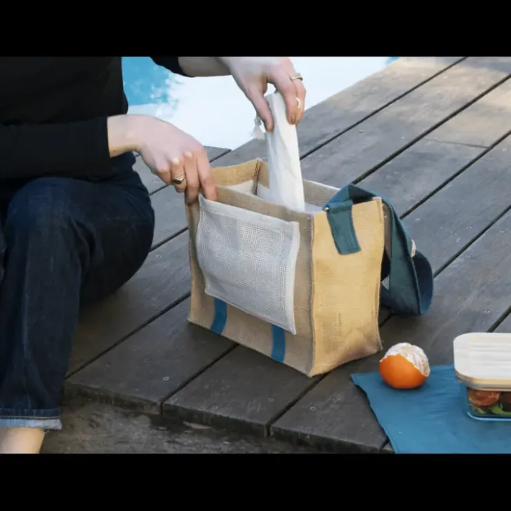 PEBBLY Lunch Bag à Bandoulière avec Set de Table Sale