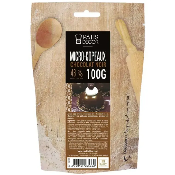 PATISDECOR Micro-copeaux de Chocolat Noir 100 g Patisdécor Clearance