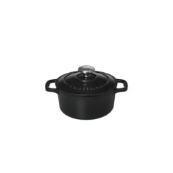 CHASSEUR Mini Cocotte en Fonte Ronde 10 cm Noir Mat Discount
