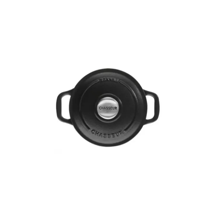 CHASSEUR Mini Cocotte en Fonte Ronde 12 cm Noir Mat New