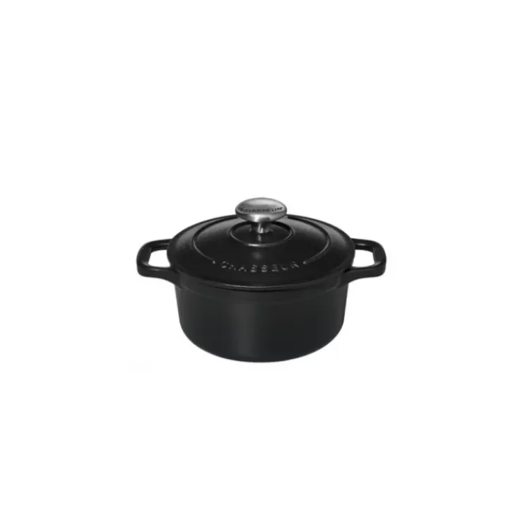 CHASSEUR Mini Cocotte en Fonte Ronde 12 cm Noir Mat New