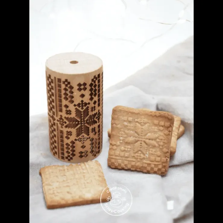 SCRAPCOOKING Mini Rouleau à Pâtisserie Empreinte Point de Croix 7 cm Outlet