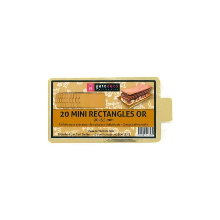 GATODECO Mini-Rectangles Dorés 9 x 5,5 cm (x20) Gatodéco Clearance