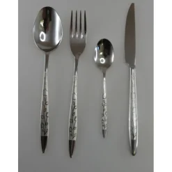 LEBRUN Ménagère 24 pièces Fleur Inox 3 mm