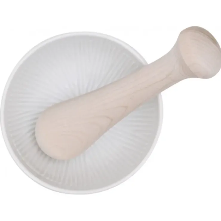 KAI Mortier Porcelaine avec Pilon en Bois Select 100