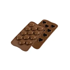 EASY CHOC Moule à Chocolat 12 Cœurs Bombés - Silicone Spécial Chocolat Hot
