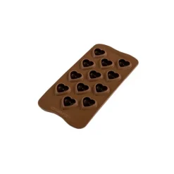 EASY CHOC Moule à Chocolat 12 Cœurs Bombés - Silicone Spécial Chocolat Hot