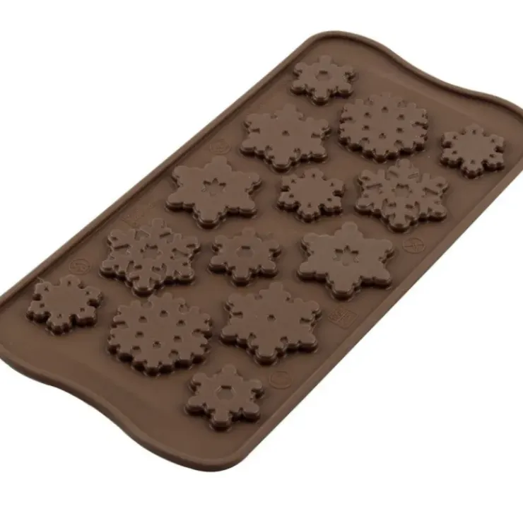 SILIKOMART Moule à Chocolat 14 Flocons Easy Choc - Silicone Spécial Chocolat Discount
