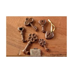 EASY CHOC Moule à Chocolat Clés et Cadenas - Silicone Spécial Chocolat Hot