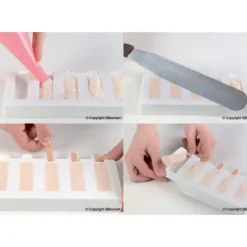 SILIKOMART Moule à glace silicone 10 barres arrondies avec bâtonnets Hot