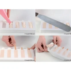 SILIKOMART Moule à glace silicone 10 barres rectangles avec bâtonnets Sale