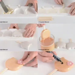 SILIKOMART Moule à glace silicone Chat 8 empreintes avec bâtonnets New