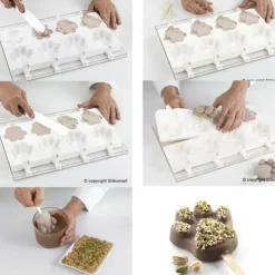 SILIKOMART Moule à glace silicone Patte 8 empreintes avec bâtonnets