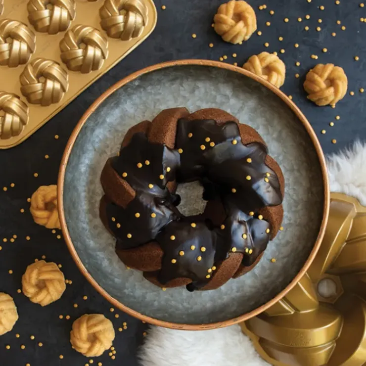 NORDIC WARE Moule à Gâteau Bundt Torsadé Gold Hot