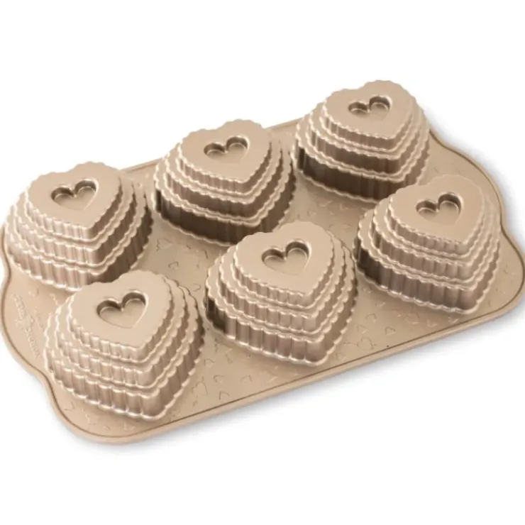 NORDIC WARE Moule à Gâteaux Cœurs à Étages (x6) Toffee New