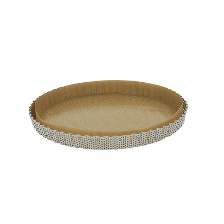 DE BUYER Moule à Tarte Cannelée Inox Perforé Amovible Ø 28 cm x H 2,5 cm Hot