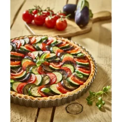 DE BUYER Moule à Tarte Cannelée Inox Perforé Amovible Ø 28 cm x H 2,5 cm Hot