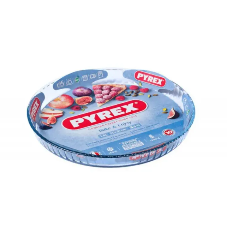 PYREX Moule à Tarte en Verre 27 cm 1,4 L Bake & Enjoy Best