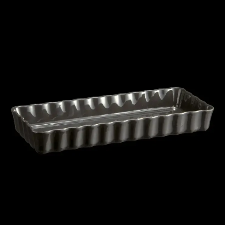 EMILE HENRY Moule à Tarte Rectangulaire en Céramique 15 x 36 cm Fusain