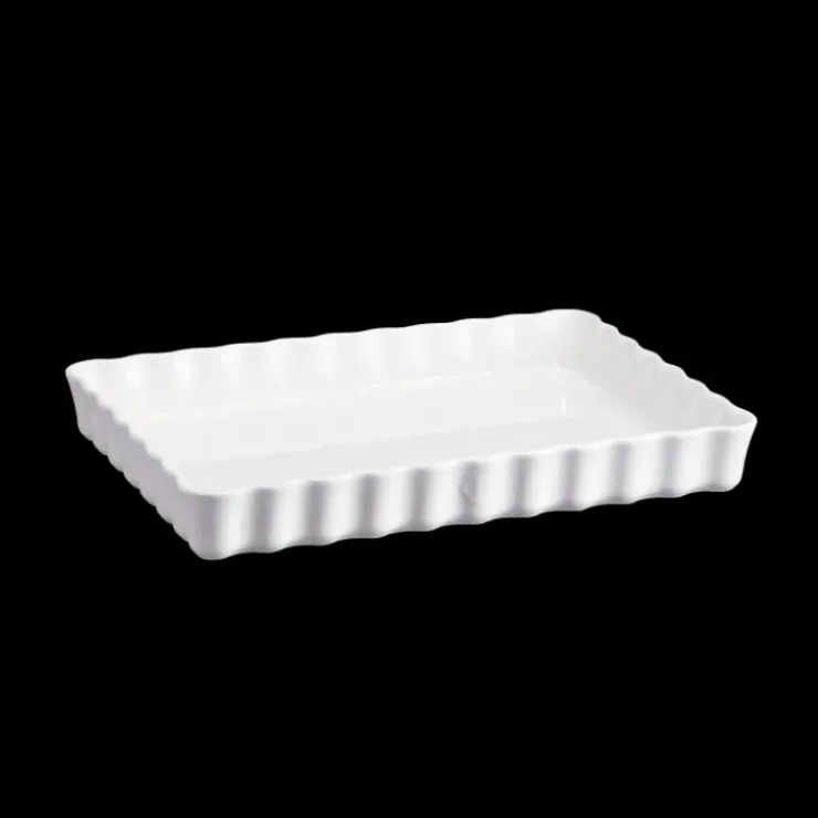EMILE HENRY Moule à Tarte Rectangulaire en Céramique 33,5 x 24 cm Farine