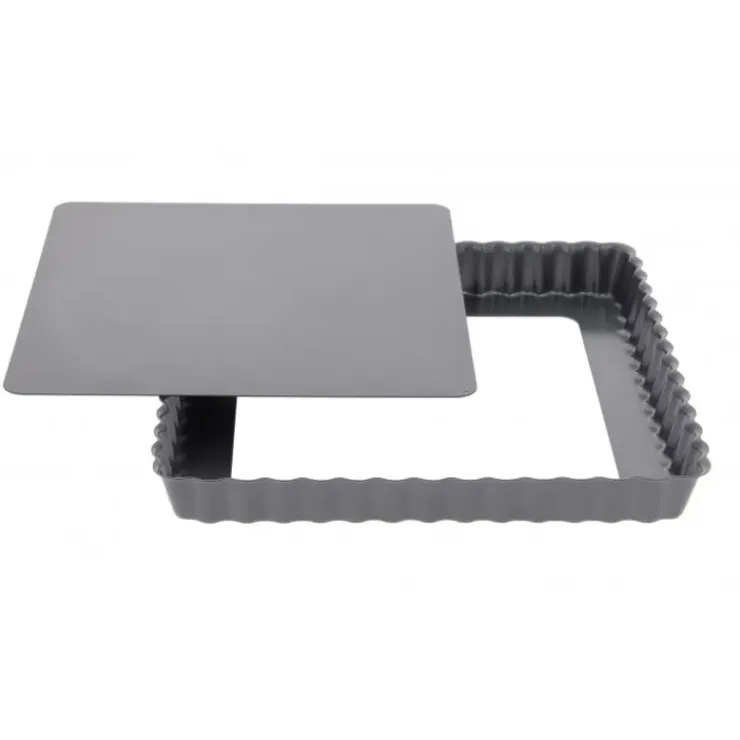 DE BUYER Moule Anti Adhésif Tarte Carrée Fond Amovible 23 cm x H 2,7 cm Online