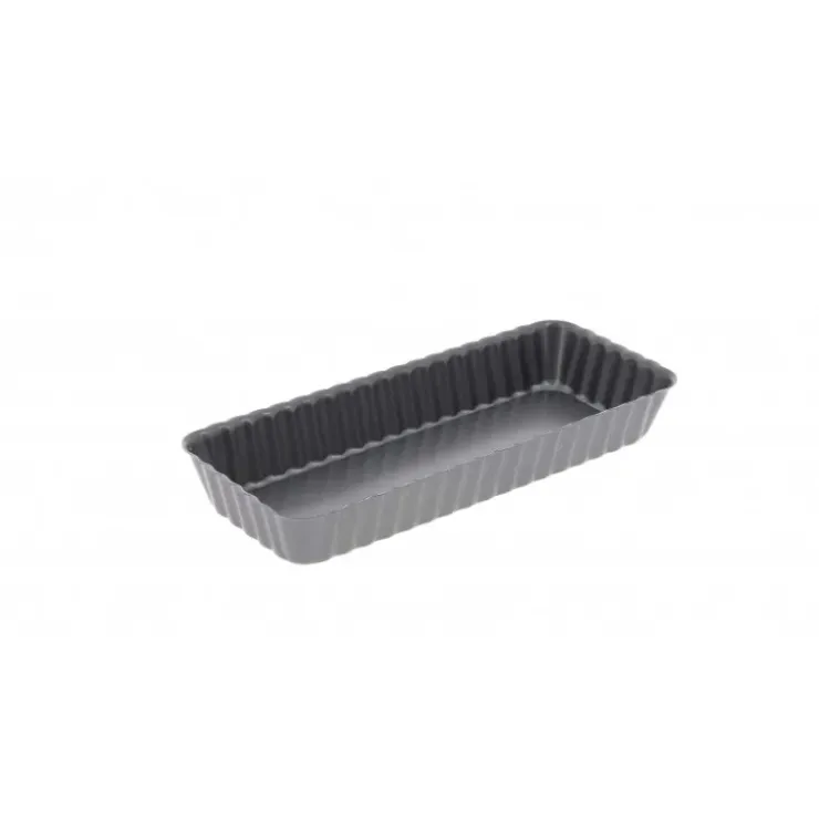 DE BUYER Moule Anti Adhésif Tarte Rectangle Fond Amovible 20 x 8 cm x H 2,7 cm Hot