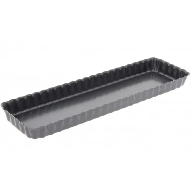 DE BUYER Moule Anti Adhésif Tarte Rectangle Fond Amovible 35,6 x 10,2 cm x H 2,7 cm Clearance