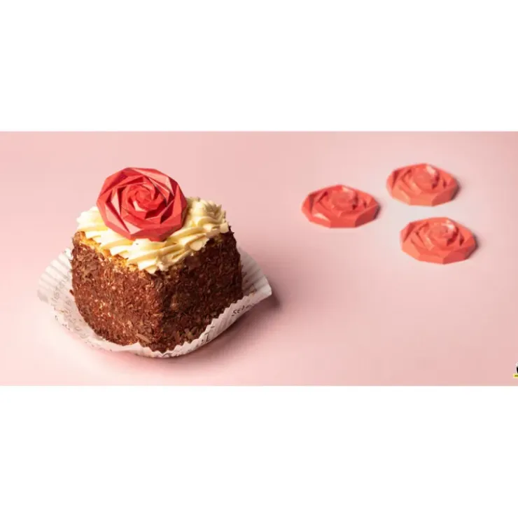 Chocolat Form Moule Chocolat Caraque Rose 4,5 cm (x10) New
