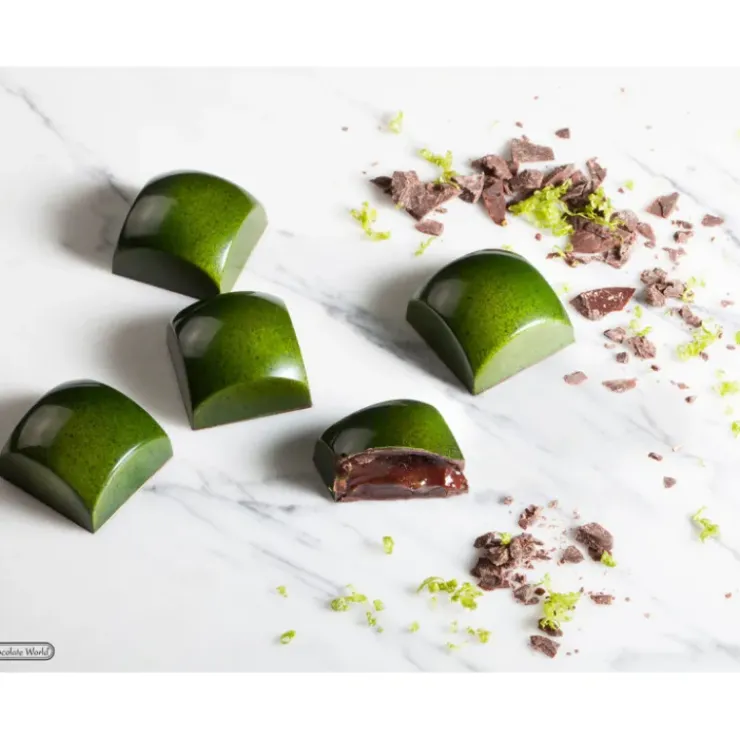 CHOCOLATE WORLD Moule Chocolat Carré Bombé 25,5 mm (x24) New