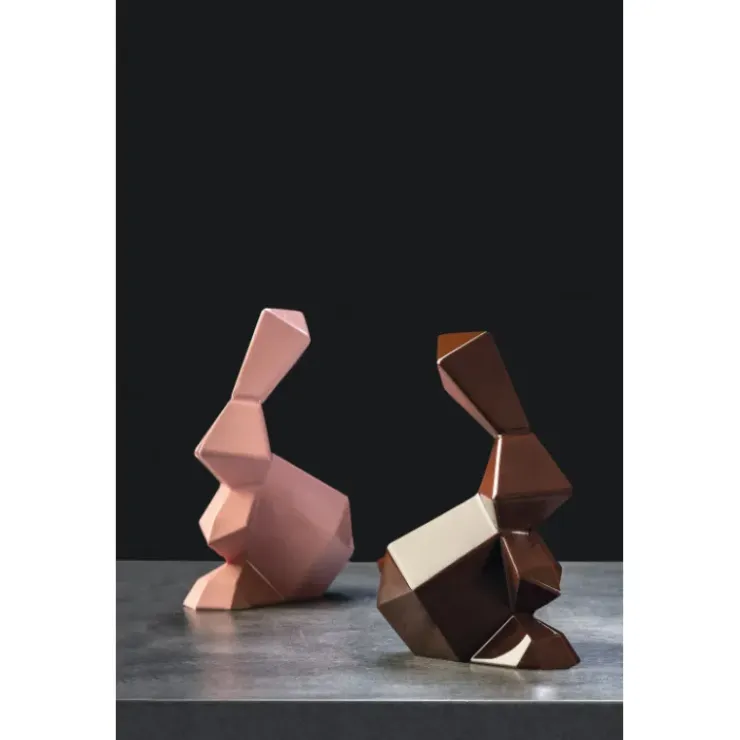 PAVONI Moule Chocolat Lapin Origami 14,5 x 9,5 cm x H 18 cm (x2)