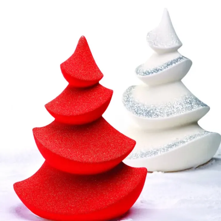 PAVONI Moule Chocolat Sapin de Noël Wave Ø 16 x H 20 cm (x2)