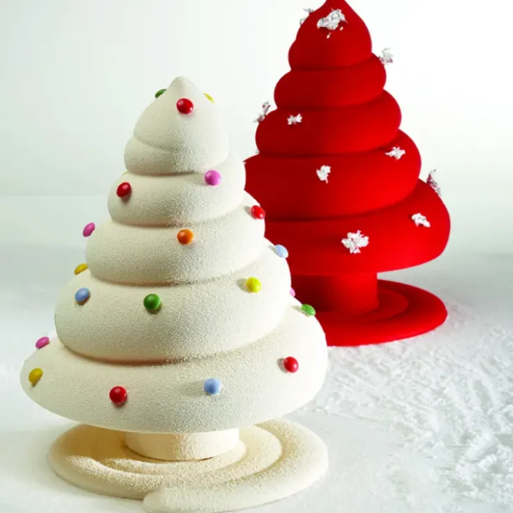 PAVONI Moule Chocolat Sapin de Noël Spiral Ø 16 x H 21 cm (x2)