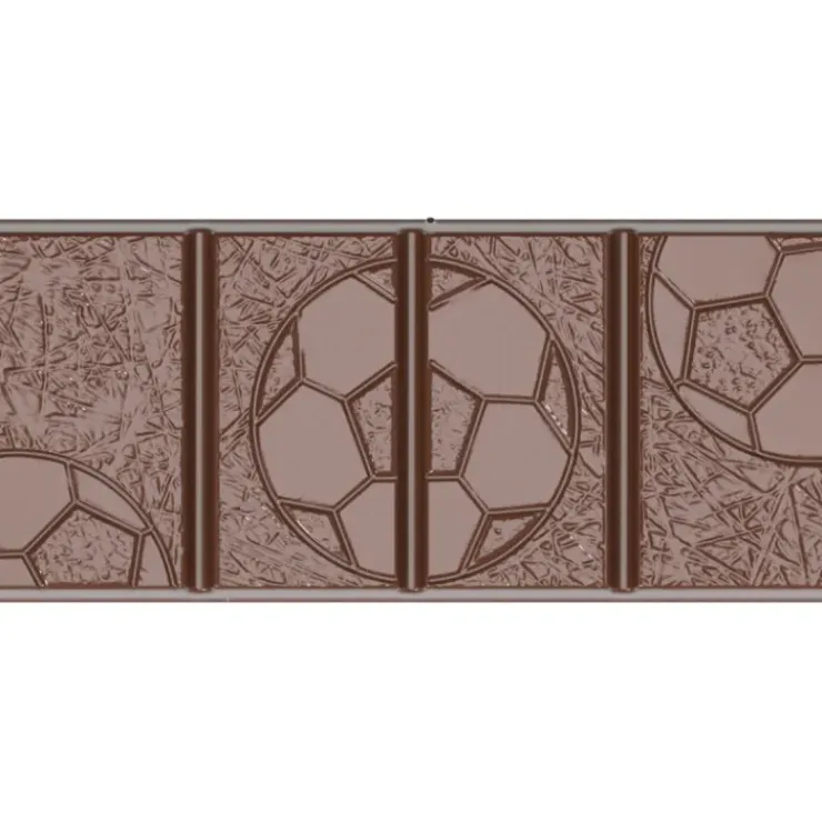 CHOCOLATE WORLD Moule Chocolat Tablette Football 11,4 x 5 cm x H 0,95 cm (x4)