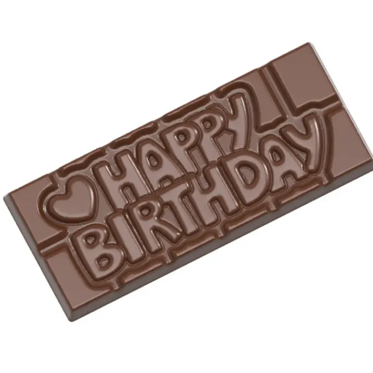CHOCOLATE WORLD Moule Chocolat Tablette Happy Birthday (x4) New