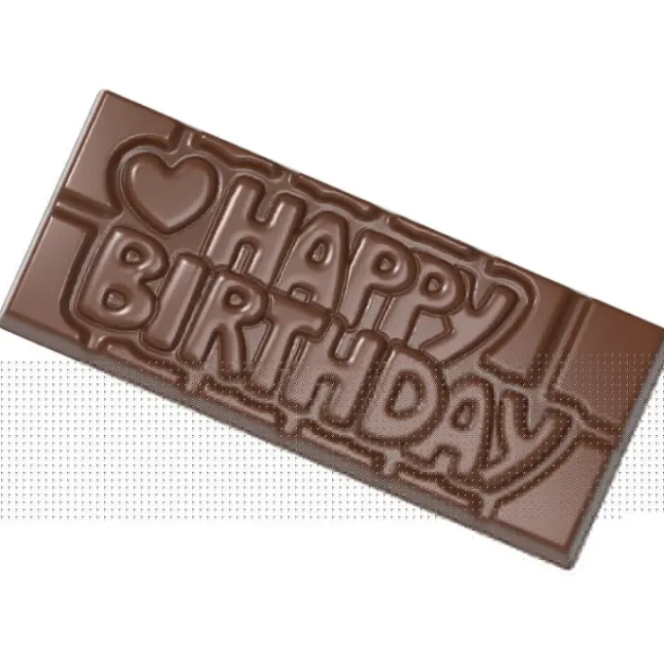 CHOCOLATE WORLD Moule Chocolat Tablette Happy Birthday (x4) New