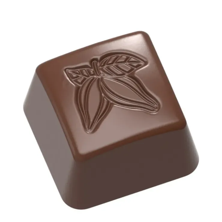 CHOCOLATE WORLD Moule Chocolat Timbre Cacao Carré 26 mm (x24)