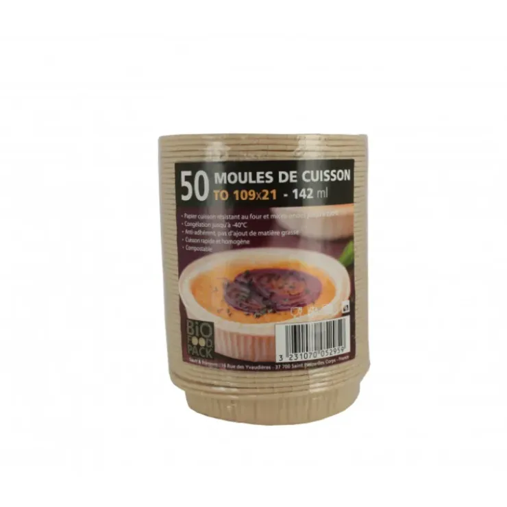 CUISINEADDICT Moule de cuisson papier 109 mm - 142 ml Bio Food Pack Outlet