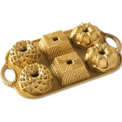 NORDIC WARE Moule Mini Bundt Geo (x6) Gold Hot
